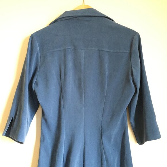 Vintage 90s Garage Soft Faux Suede Long Button Down Dress - Picture 5 of 16